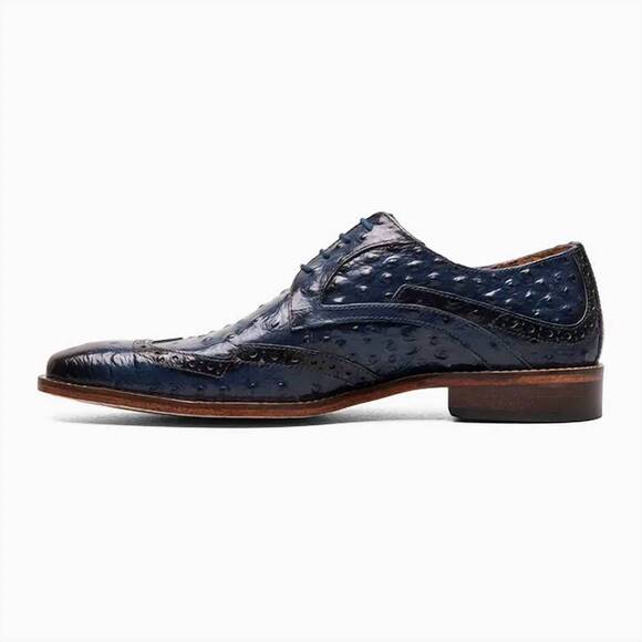 NEW STACY ADAMS men\'s gennaro wingtip oxfords in blue main image 5